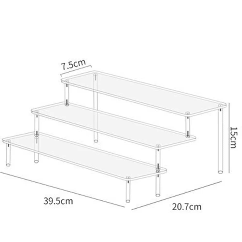 Acrylic Display Stand Pottery Storage Rack Doll Clay Figurine Display Stand Transparent Ladder Makeup Organization Shelf