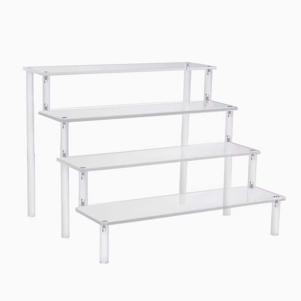 Acrylic Display Stand Pottery Storage Rack Doll Clay Figurine Display Stand Transparent Ladder Makeup Organization Shelf