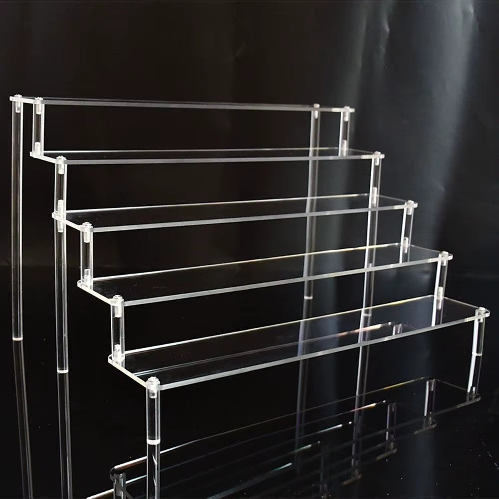 Acrylic Display Stand Pottery Storage Rack Doll Clay Figurine Display Stand Transparent Ladder Makeup Organization Shelf