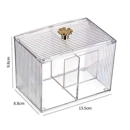 Transparent Acrylic Cotton Swab Storage Box Desktop Dust-Proof Makeup Removal Cotton Lipstick Cosmetics Storage Organization