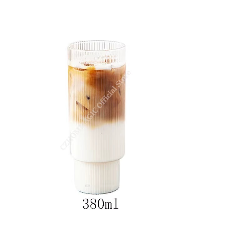 6/4/2/1Pcs American Coffee Mug Heat-Resistant Glass Cups Transparent Tea Mug Water Cup for Drinking Milk Beertea Juice Tumblers