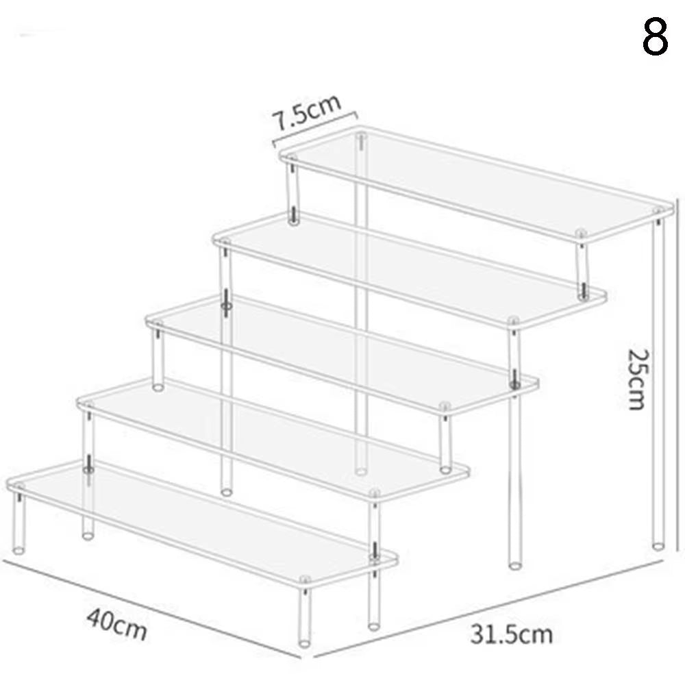 Acrylic Display Stand Pottery Storage Rack Doll Clay Figurine Display Stand Transparent Ladder Makeup Organization Shelf