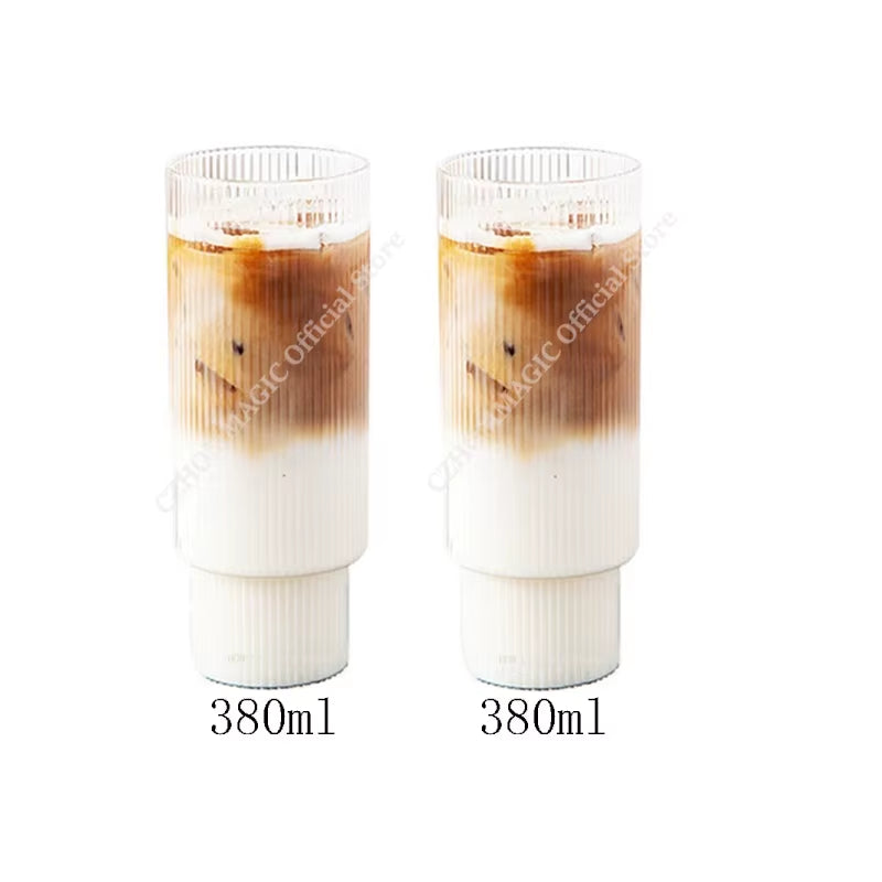 6/4/2/1Pcs American Coffee Mug Heat-Resistant Glass Cups Transparent Tea Mug Water Cup for Drinking Milk Beertea Juice Tumblers